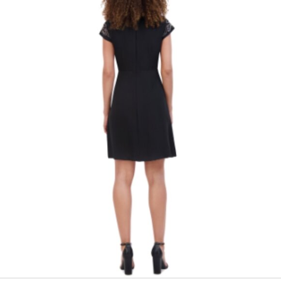 Kensie Women's Embellished-Sleeve Sheath Dress - Black - Picture 2 of 3